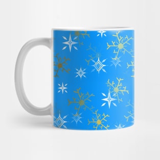 SNOWFLAKES Pattern Gold And White Mug